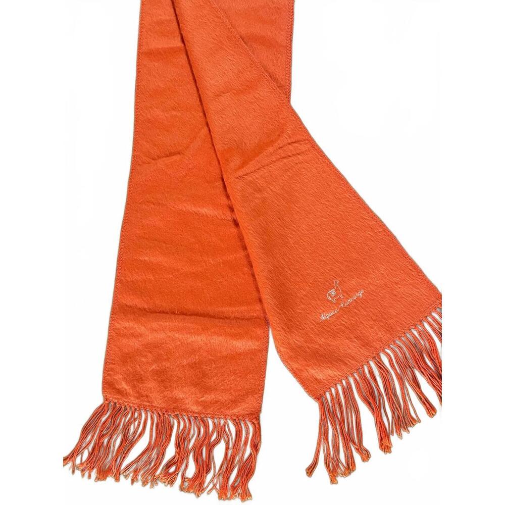 Alpaca Camargo Orange Alpaca Wool Scarf with Fringe